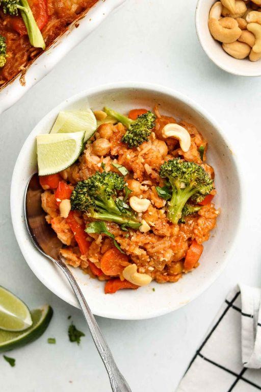 Thai Curry Vegetable and Rice Casserole