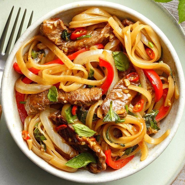 Thai Drunken Noodles with Beef