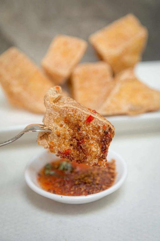 Thai Fried Tofu with Sweet and Spicy Peanut Sauce
