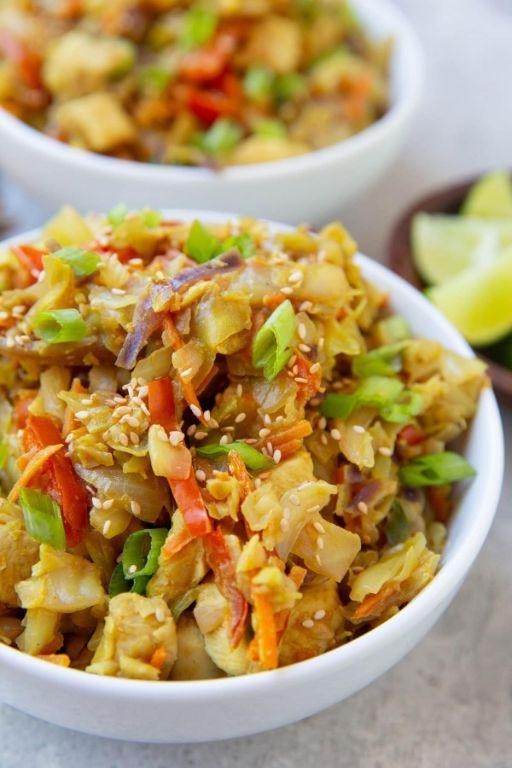 Thai Inspired Cabbage Chicken Stir Fry
