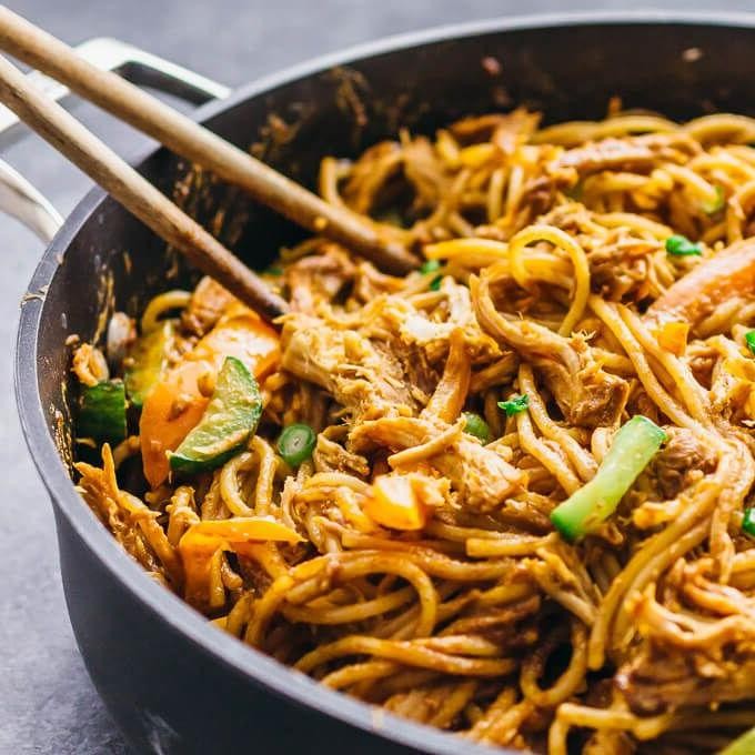 Thai Peanut Chicken Noodle Hotdish