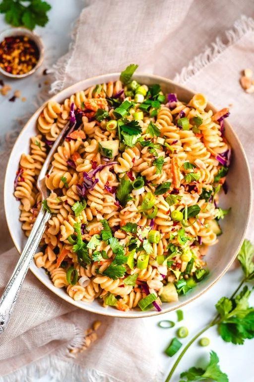 Thai Peanut Rotini Pasta Salad