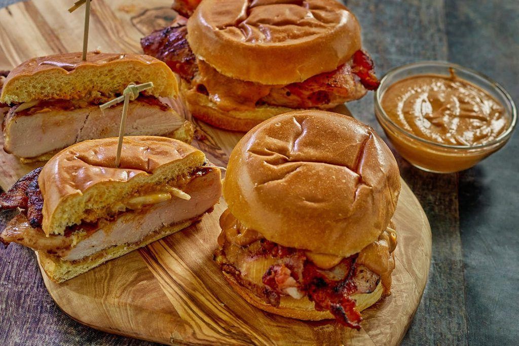 Thai Peanut Sauce Infused Chicken Burger