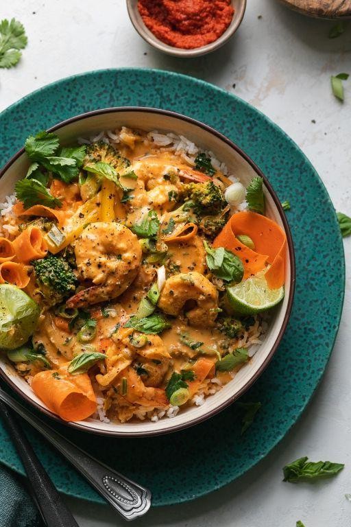 Thai Shrimp and Squash Red Curry