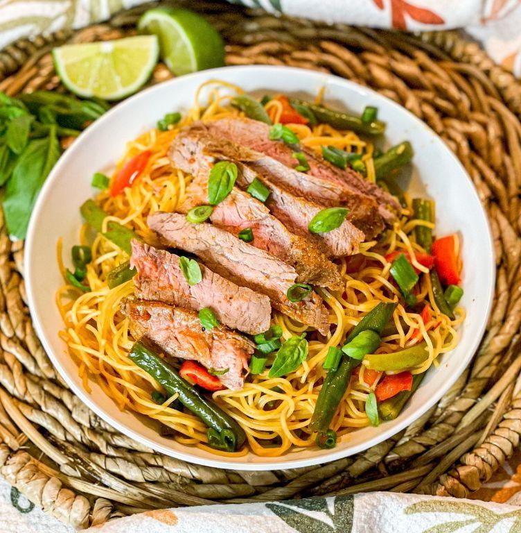 Thai Sirloin Steak Noodle Bowl