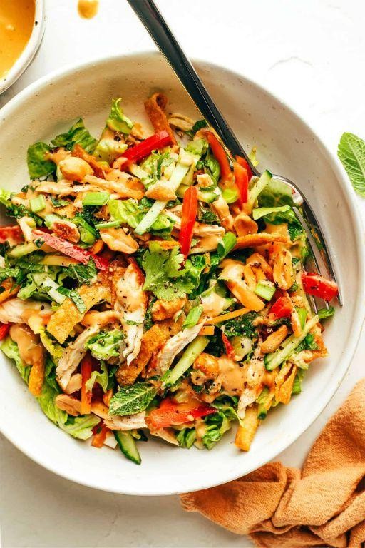 Thai-Inspired Crunchy Peanut Salad with Fresh Herbs