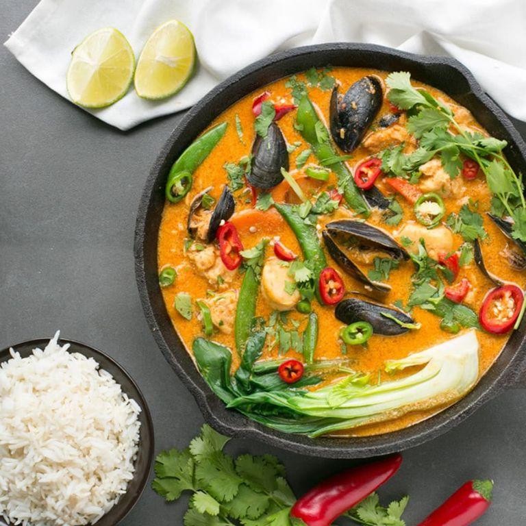 Thai-Style Fish Curry with Mixed Vegetables