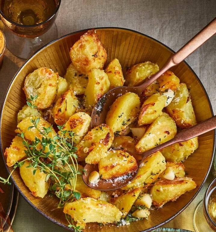 Thyme and Garlic Slow Roasted Potatoes