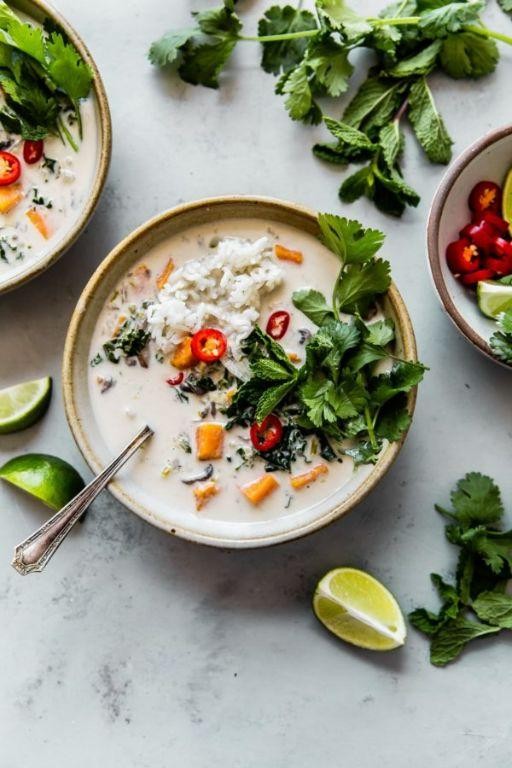 Tom Kha Kai with Cilantro and Mint