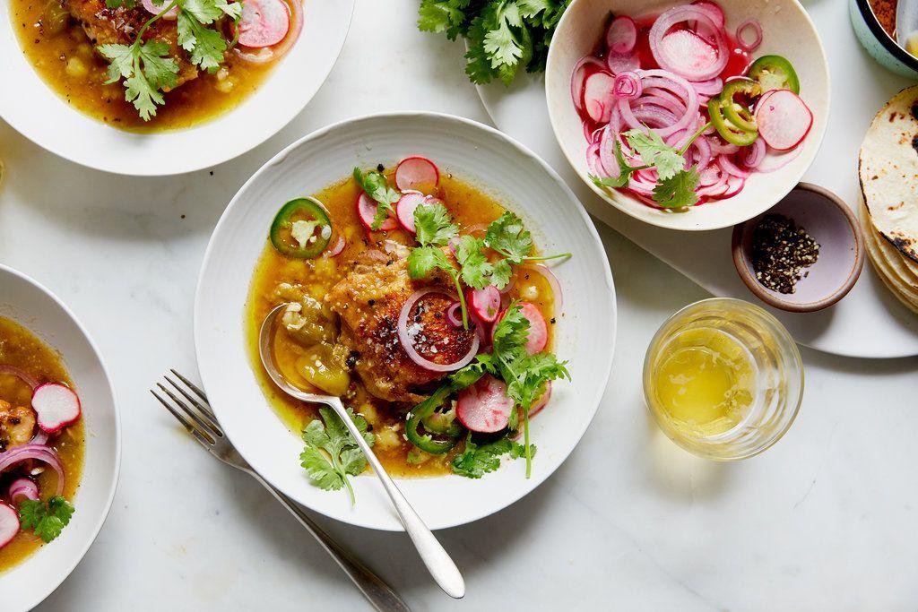 Tomatillo Baked Chicken Thighs