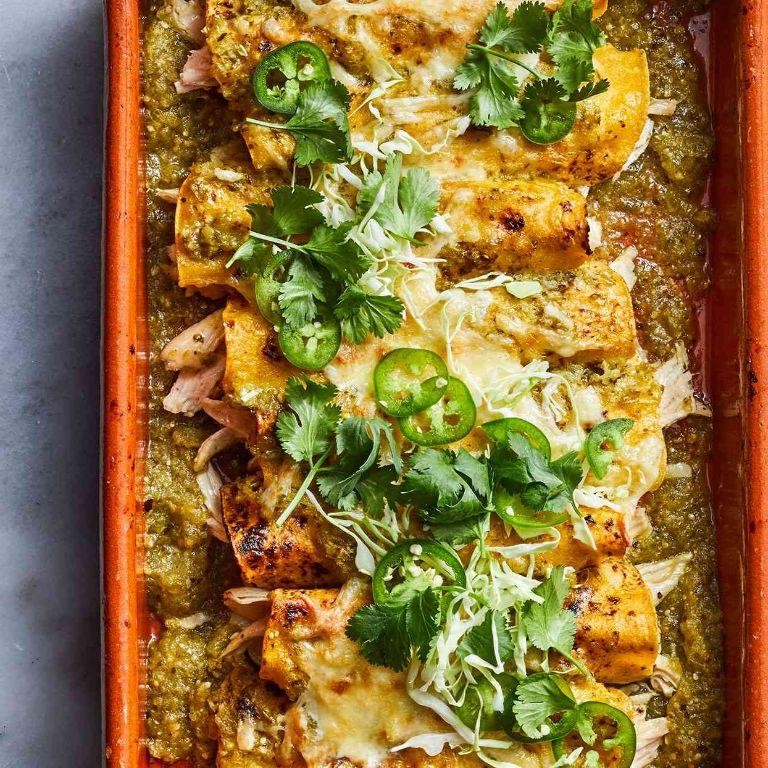 Tomatillo Chicken Enchiladas