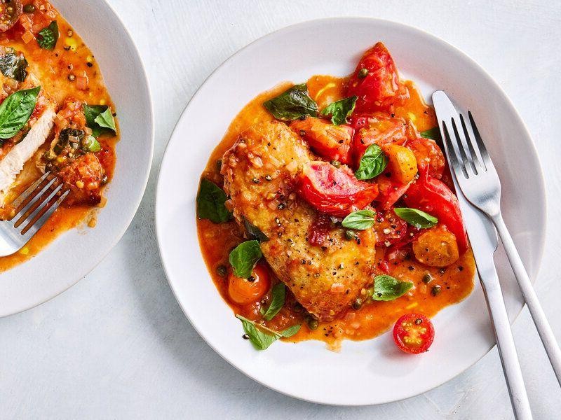 Tomato Basil Baked Chicken Breast