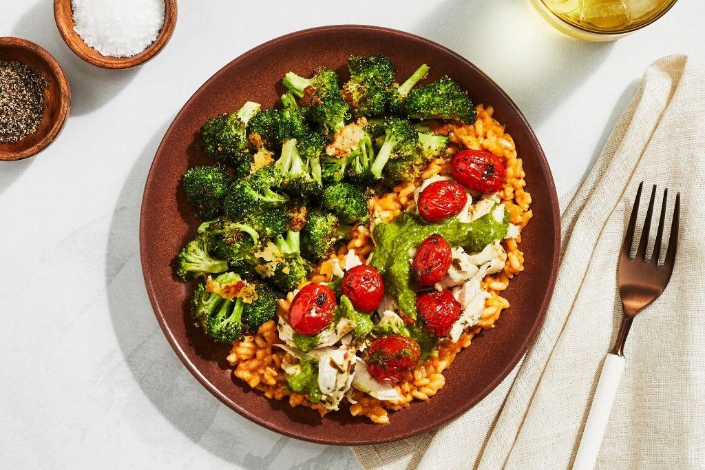 Tomato Basil Chicken Risotto