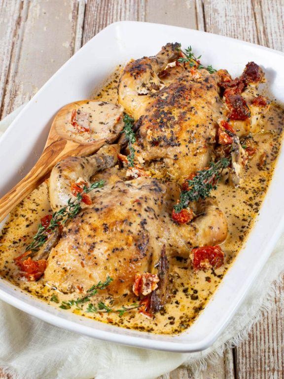 Tomato Basil Crock Pot Cornish Hens
