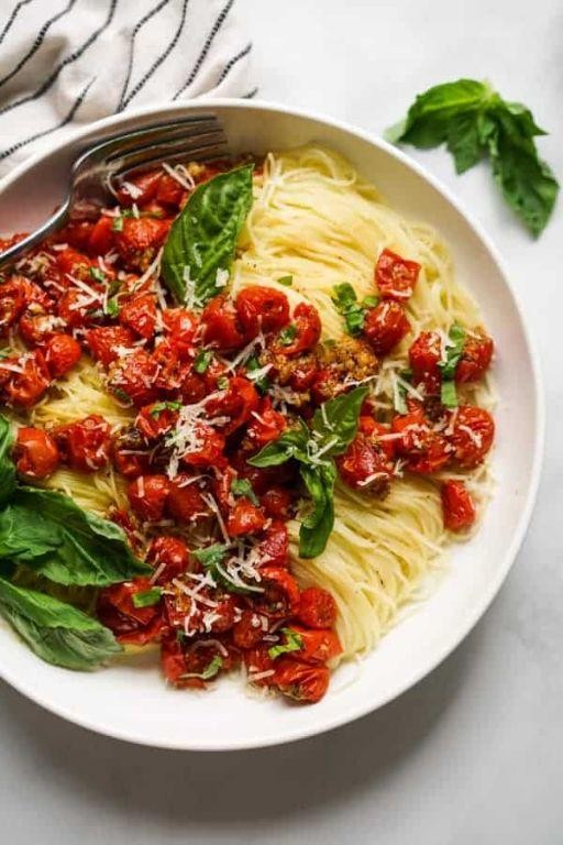 Tomato Basil Parmesan Spaghetti
