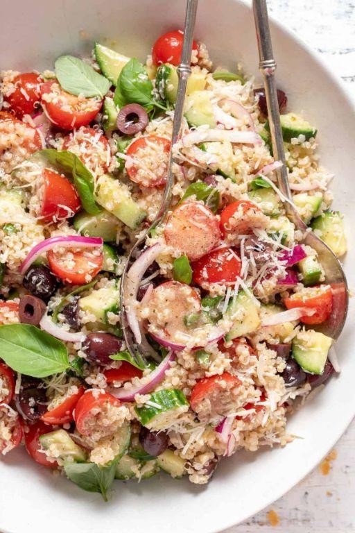 Tomato Basil Quinoa and Feta Salad