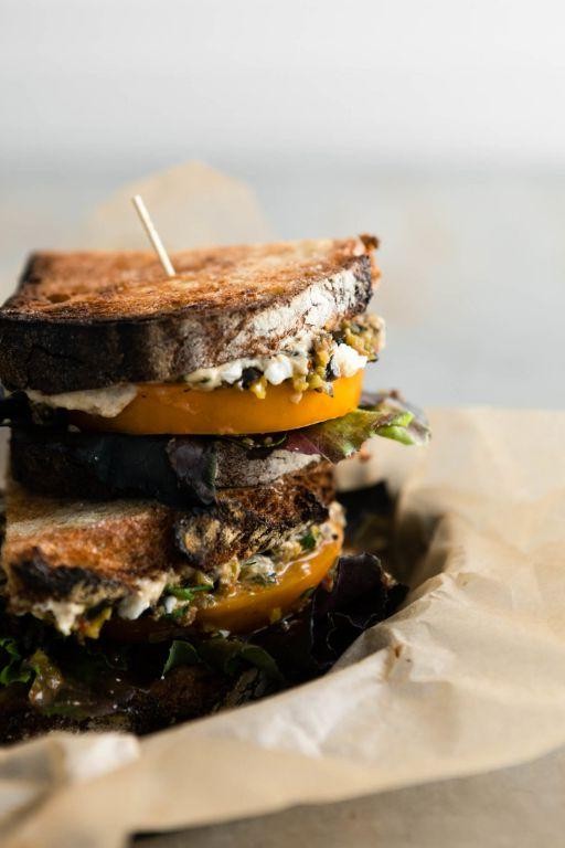 Tomato and Olive Tapenade Sandwich
