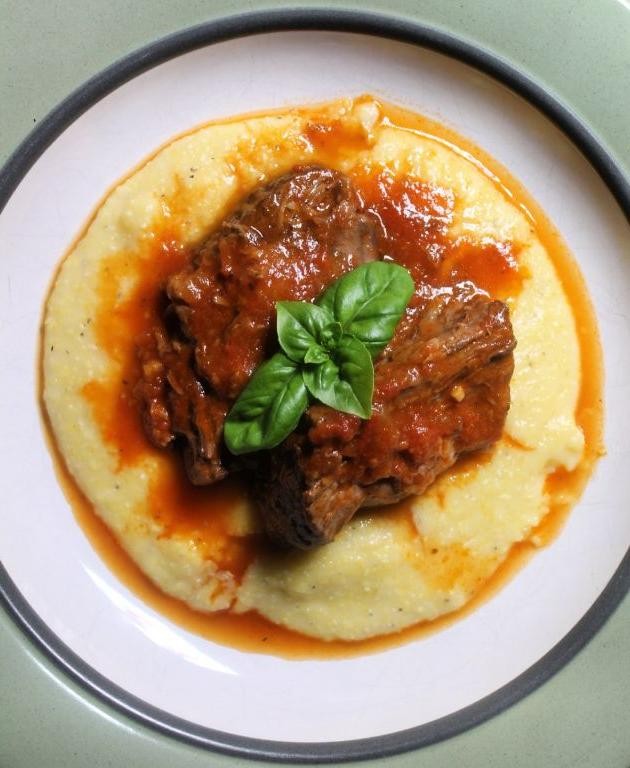 Tomato-Basil Chuck Roast over Polenta