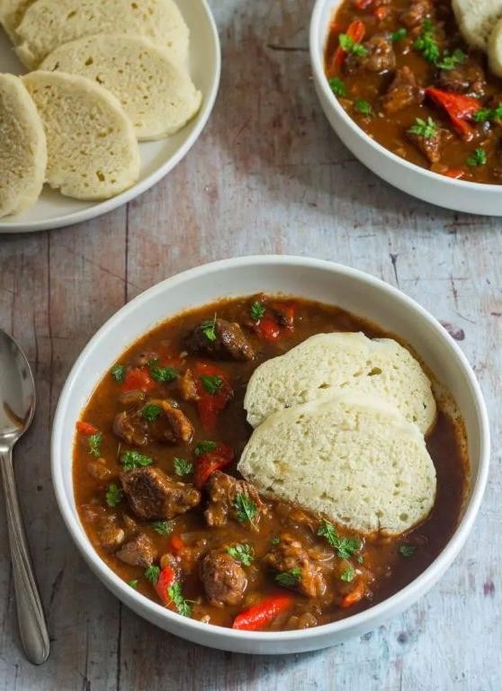 Traditional German Goulash with Bell Peppers