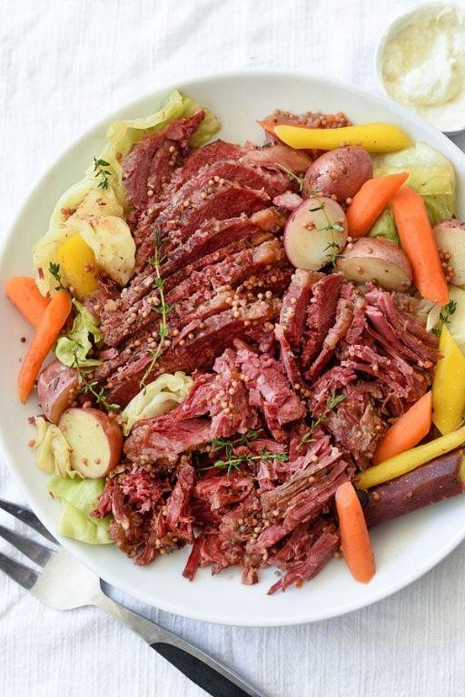 Traditional Irish Crock Pot Corned Beef and Cabbage