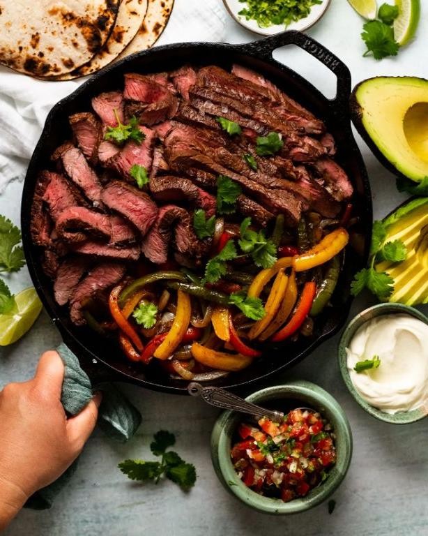 Traditional Sirloin Steak Fajitas