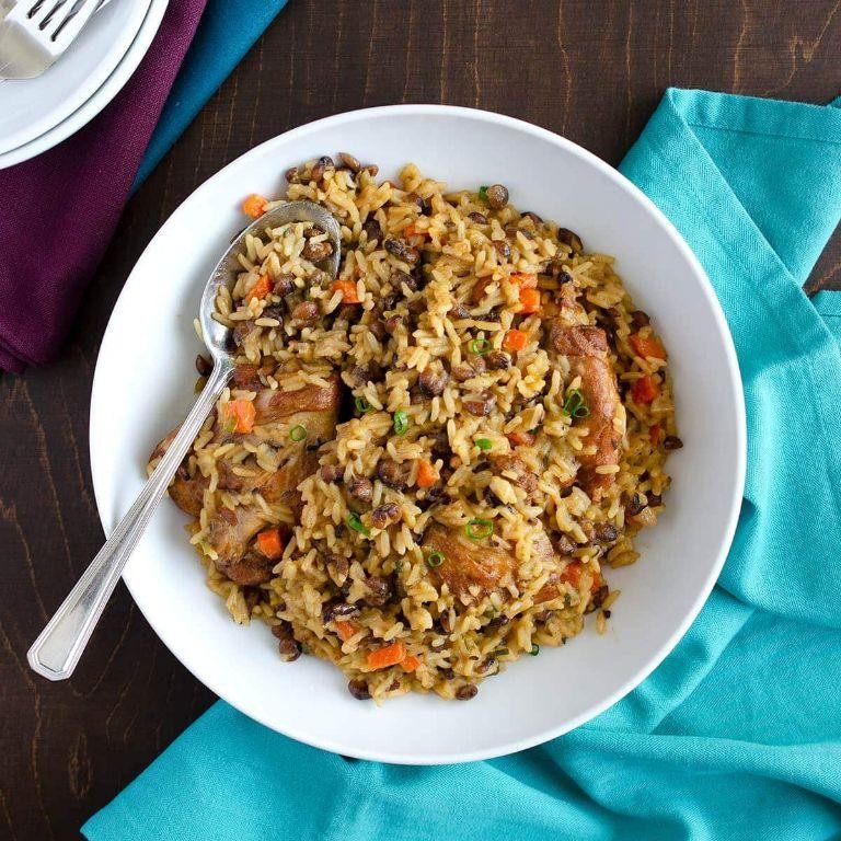 Trinidadian Pelau with Pigeon Peas