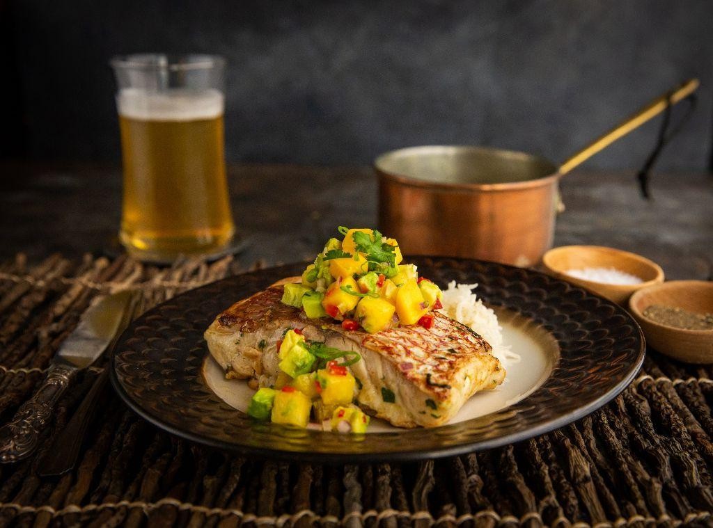 Tropical Grilled Red Snapper with Coconut Rice