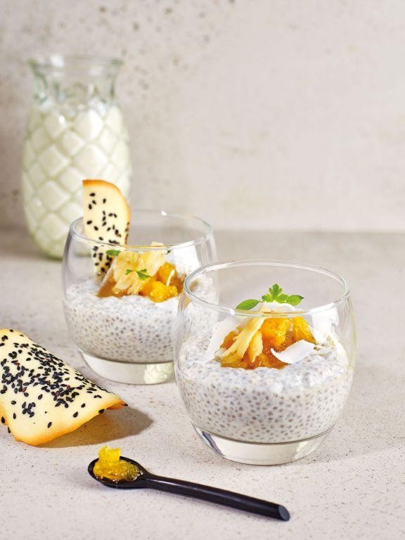 Tropical Kefir Pudding with Pineapple