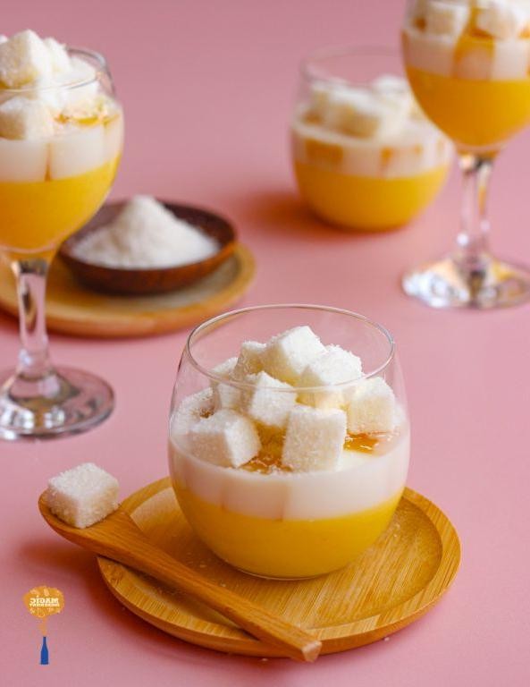 Tropical Mango Jello Delight with Coconut Cream