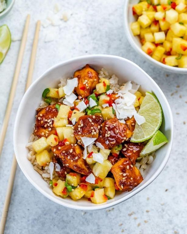 Tropical Pineapple Chicken Bowls