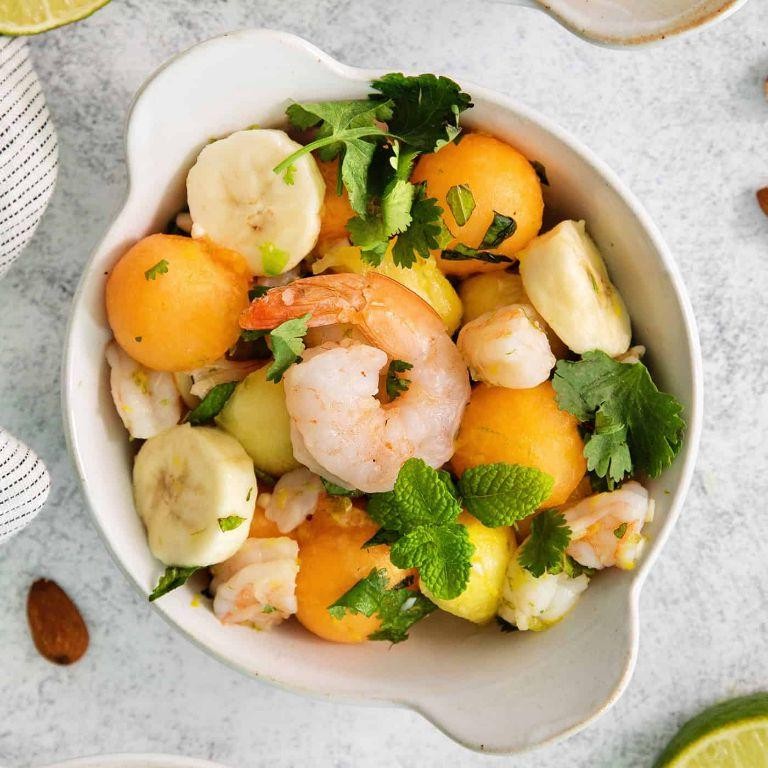 Tropical Pineapple and Shrimp Salad with Coconut Drizzle