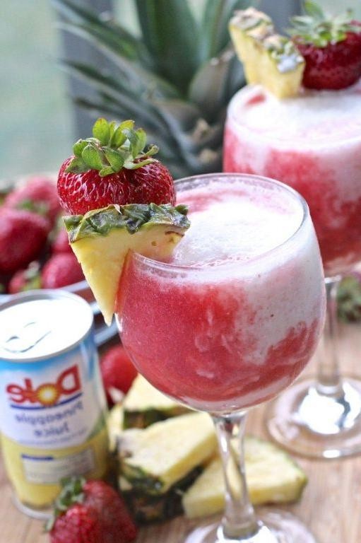 Tropical Strawberry Pina Colada Slush