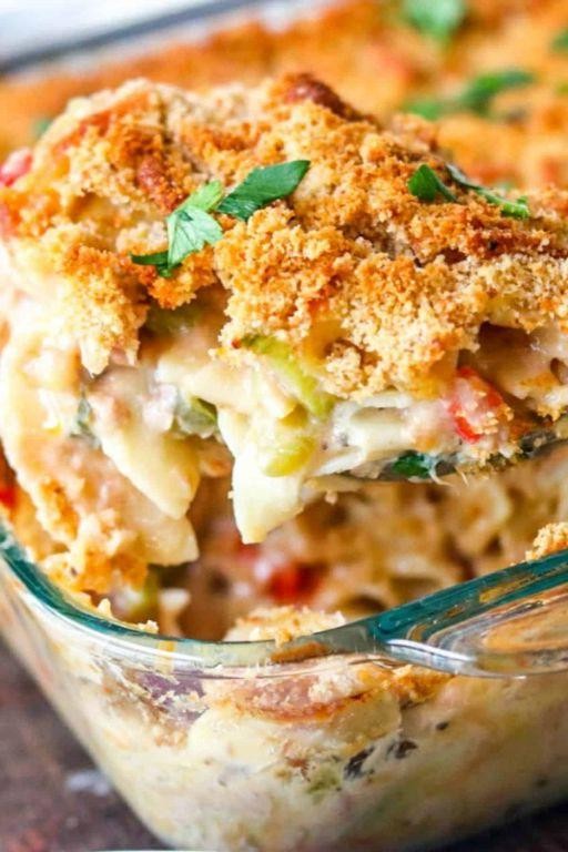 Tuna Noodle Casserole with Roasted Red Peppers