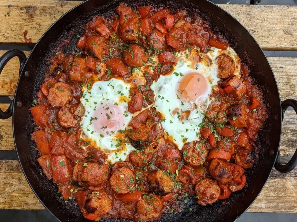 Tunisian Ojja with Merguez and Eggs
