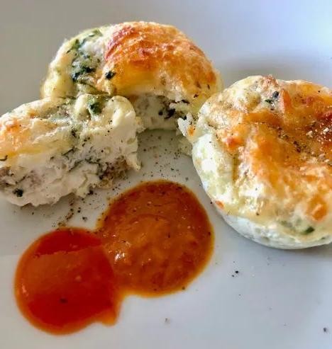 Turkey Sausage and Spinach Egg White Bites