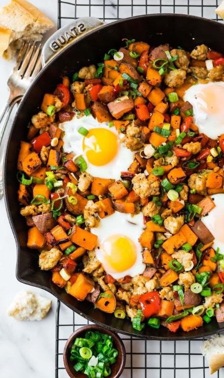 Turkey Sausage and Sweet Potato Hash