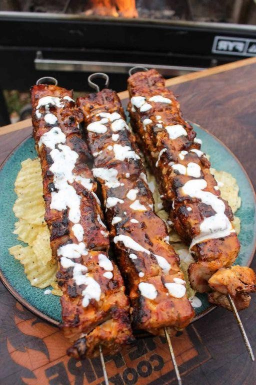 Turkey and Bacon Skewers with Ranch Dip