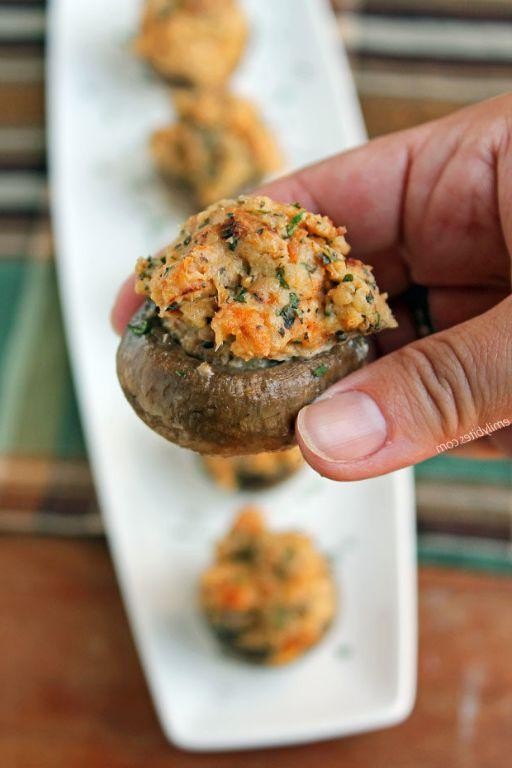 Turkey and Cheese Stuffed Mushrooms