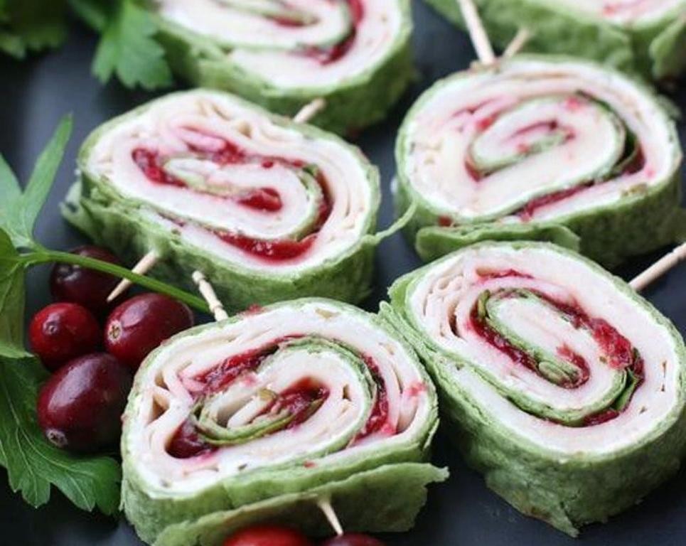 Turkey and Cranberry Pinwheel Sandwiches