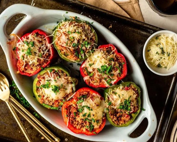Turkey and Quinoa Stuffed Peppers