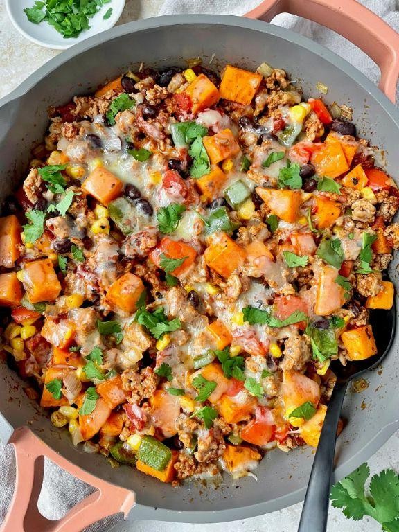 Turkey and Sweet Potato Skillet Casserole