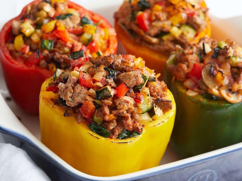 Turkey and Veggie Stuffed Bell Peppers