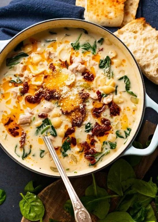 Tuscan Creamy Chicken Stew with Spinach