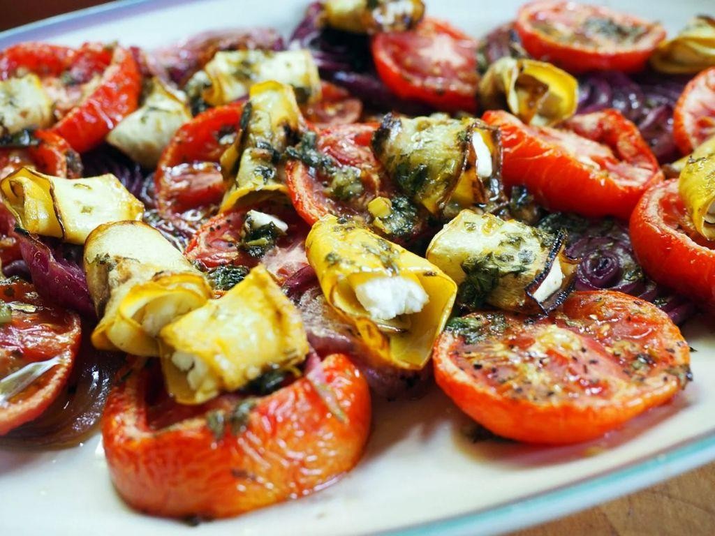 Twice Baked Yellow Squash with Feta Cheese