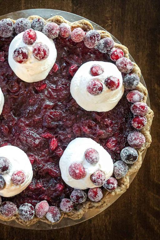 Vanilla Bean Cranberry Custard Pie