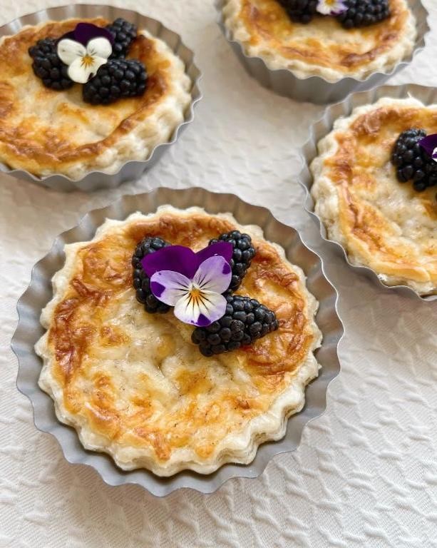 Vanilla Bean Custard Tartlets with Lavender