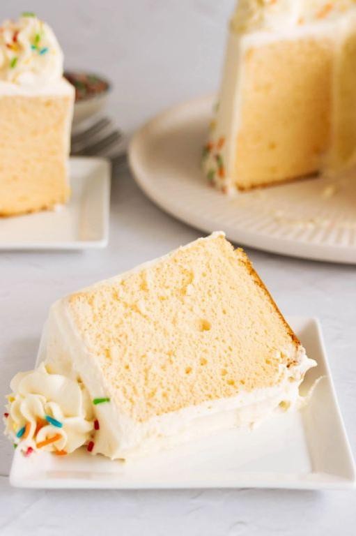 Vanilla Chiffon Cake with Creamy Frosting