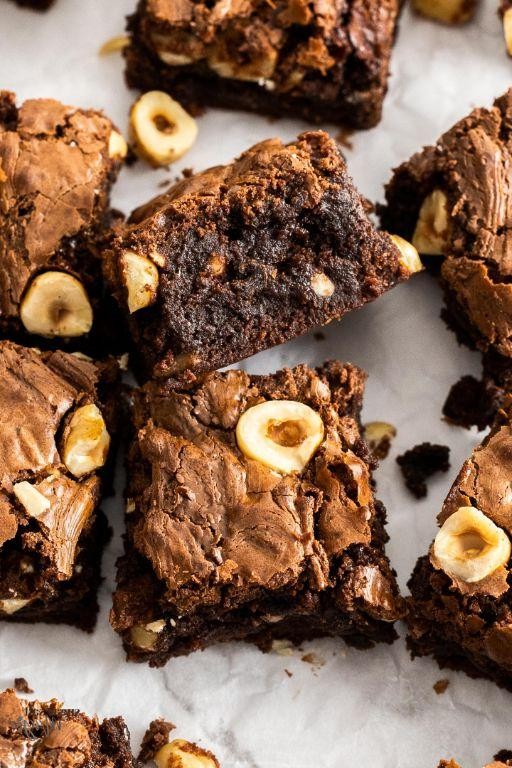 Vanilla Hazelnut Brownie Bars