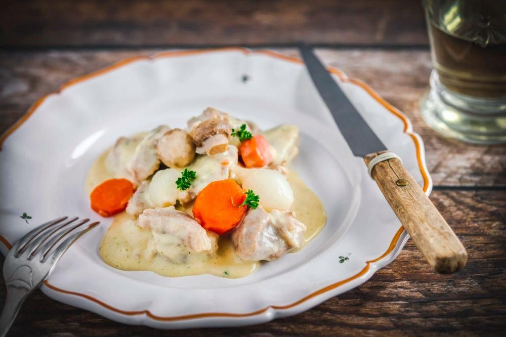 Veal Blanquette in Creamy White Sauce