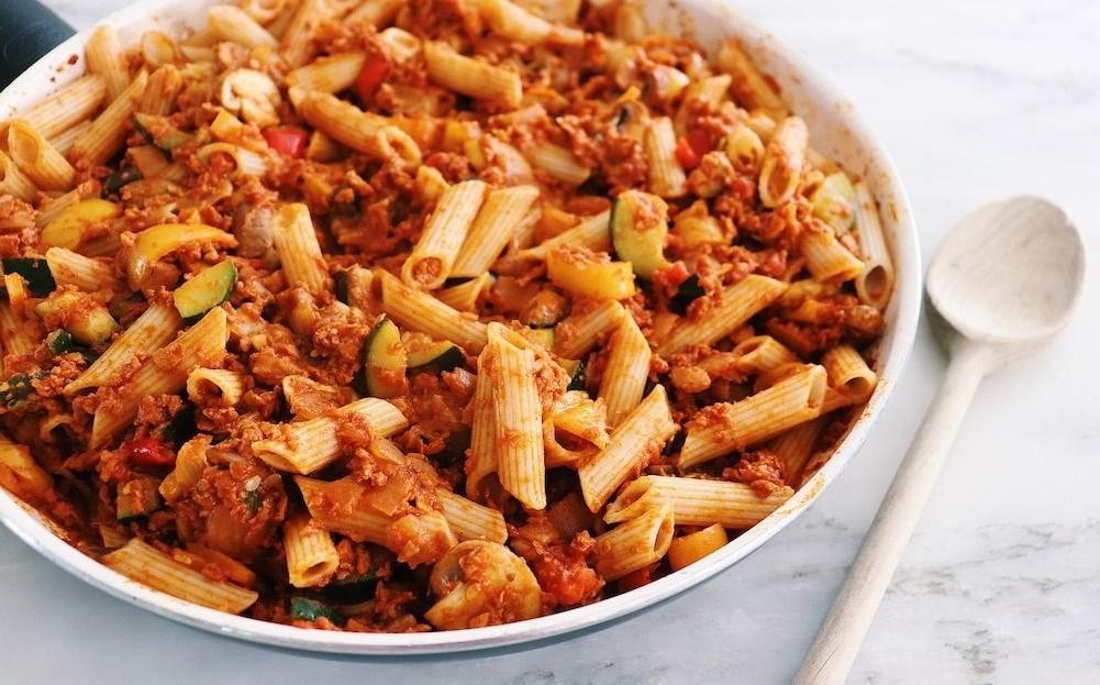 Vegan Bolognese Penne Pasta